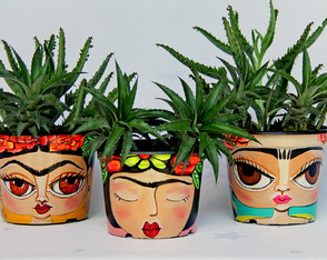 Frida Kahlo | kit com 3 vasos