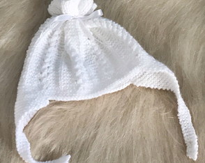 Gorro Tapa Orelha para Bebê Branco