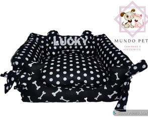 Cama pet cães e gatos. Tamanho P com nome personalizado