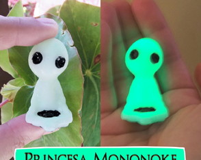 Miniatura Princesa Mononoke Kodama Brilha No Escuro+brinde