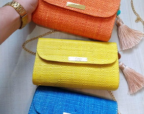Bolsa Carteira de Palha Natural c/ Alça Ombro / Clutch Palha