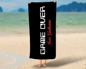 Toalha personalizada Game Over coloque seu nome TGAMOD01