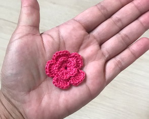 Flores de Crochê para Aplicação Rosa com 20 Unidades