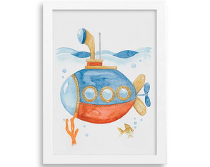 Quadro em Aquarela - Submarino