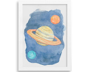 Quadro em Aquarela - Planetas