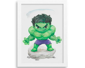 Quadro em Aquarela - Hulk