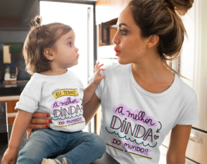 Kit Dinda Camiseta (1 Camiseta Adulto + 1 Camiseta Infantil)