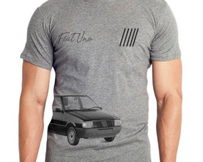 Camiseta cinza Fiat Uno anos 80