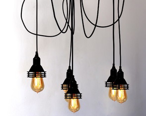 Lustre Pendente Estilo Industrial Aro -3 fios de 1,5