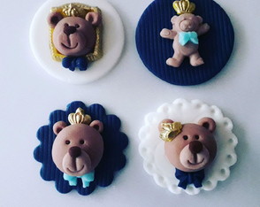 Aplique Mini Cupcakes Tema Ursinho Principe