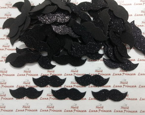 *aplique Bigode 4,5 cm Eva c/ Glitter - Kit 100 Unidades*