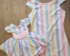 Vestidos Arco Iris Infantil Mãe e Filha