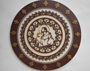 Mandala São Francisco em mdf - Pintada a Mão e Decorada com