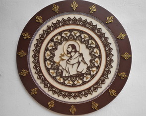 Mandala São Francisco em MDF - pintada a mão e decorada com