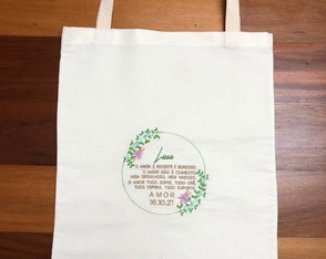 Ecobag bordada p/ empresa e casamento a partir de 12,00