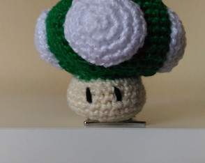 Chaveiro Cogumelo 1up Mario Amigurumi crochê