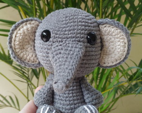 Elefantinho Baby Safári Amigurumi crochê