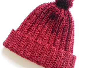 Gorro Simples de Lã em crochê - Adulto Unissex