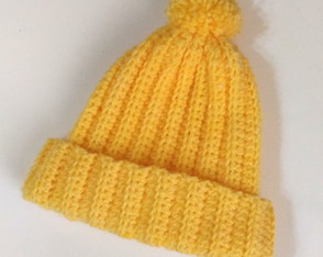 Gorro de Lã em Crochê- Recém-nascido Bebê