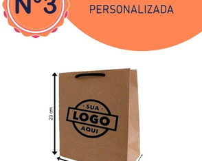 50 Sacolas Personalizadas para Lojas 22x20x10cm