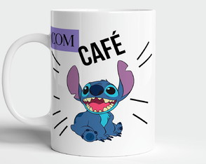 Caneca Personalizada - Stitch Com Café Sem Café