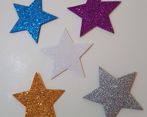 Estrela em EVA com glitter 4cm