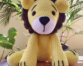 Leão Léo Amigurumi Crochê - 25cm em Pé/17cm Sentado