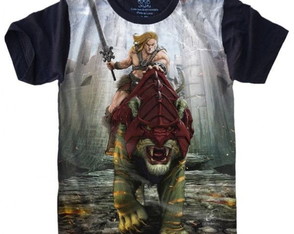 Camiseta ou Regata 3D S-521 He Man Heman e Gato Guerreiro