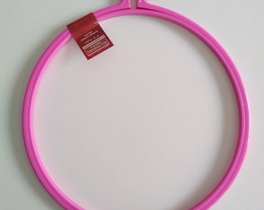 Bastidor plástico com tarraxa Círculo 25 cm rosa