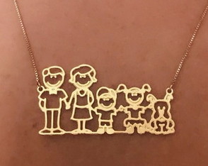 colar família com até 6 pessoas modelo 98