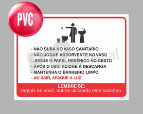 Placa Regras Internas Sanitário Feminino e Masculino - pd-06