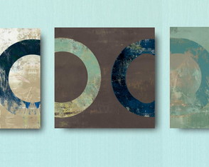 3 Quadros Decorativos Círculos Abstratos