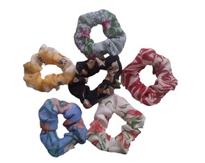 Scrunchie Chiffon Xuxinha Elástico Amarradores de Cabelo C/6