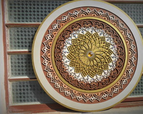 Mandala Dourada em mdf Decorada com Muitos Cristais