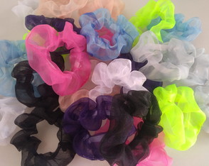 24 Scrunchie Organza Xuxinha Elástico de Cabelo