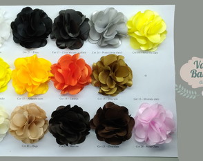 Conjunto com 10 Flores em Tecido para Apliques com 4cm