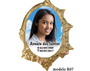 Foto Porcelana 8x10 Túmulo Jazigo Moldura Bronze ou Alumínio