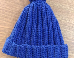 Gorro Simples de Lã em crochê - Infantil