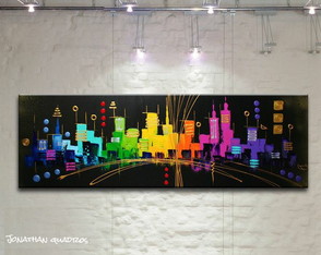 Pintura abstrata de cidade