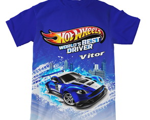 Camiseta Hot Wheels Degradê Azul -Aston Martin