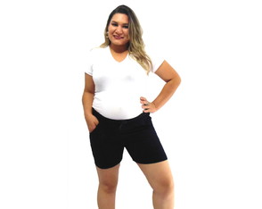 Shorts Gravida Malha Plus Size Doce Moda Gestante