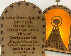 Luminária Nossa Senhora Aparecida mdf - Led