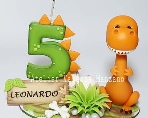 Topo de Bolo Dinossauro Personalizado
