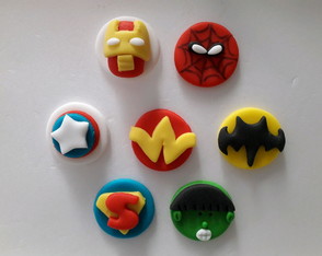 Aplique 3 cm Doces Super Heróis