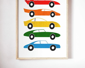 Quadro decorativo decoração infantil carros antigos A3