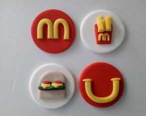 Apliques 5 cm Doces Tema Mcdonald