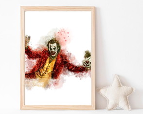 Quadro decorativo decoração coringa Joker aquarela series