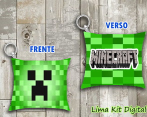 Chaveiro Almofada Minecraft