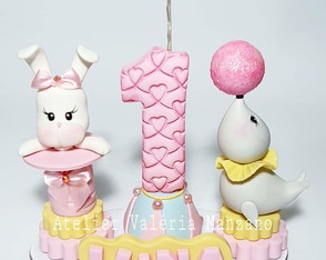 Vela Circo Rosa Personalizada