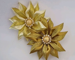 Presilha de cabelo (broche) Girassol dourado